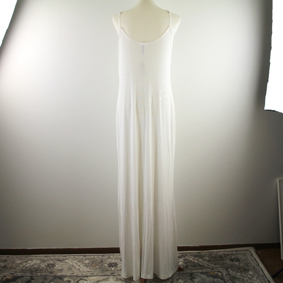SKIMS Marble Ribbed Sleeveless Slipdress White Soft Lounge Maxi Dress 4X NWT - Picture 4 of 6